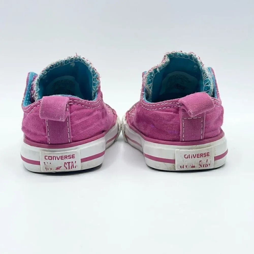 Converse Magenta Metallic Stars - Slip On Aplix Sneakers - Toddler US size 5